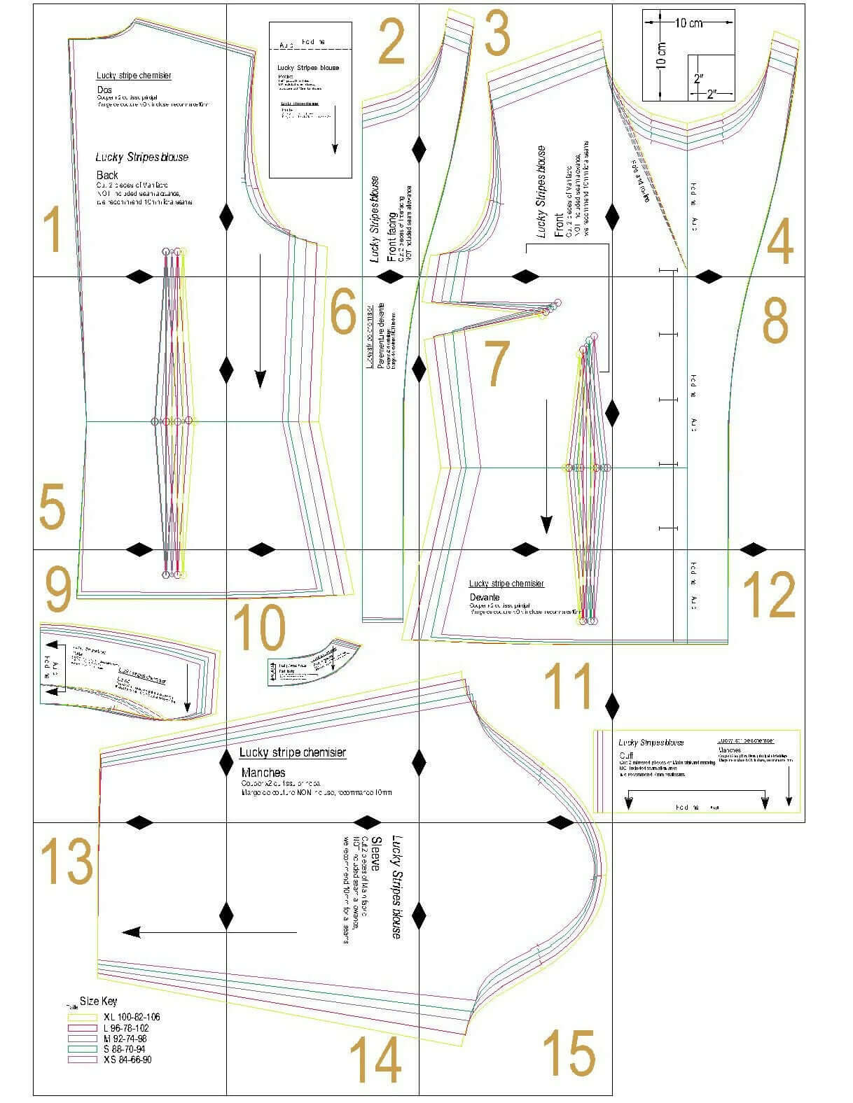 Chemise - XS/XL - LUCKY STRIPES