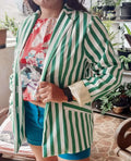Blazer Orséis - T36 à 50 avec col à revers, poches, et fermeture boutonnée. Patron de couture pdf à télécharger disponible.