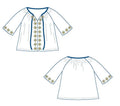 Blouse - XS-XXXL - JENNIFER, patron de couture pdf à télécharger, illustration du modèle avant et arrière, tailles XS à XXXL