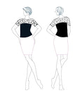 Illustration du Blouse - XS/L - LOO, patron de couture pdf à télécharger, niveaux débutant, tailles XS à L, formats A4/A0/US letter.