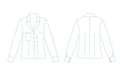 Illustration du patron de couture pdf à télécharger pour la Chemise - XS/XL - LUCKY STRIPES, vue avant et arrière.