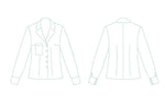 Illustration du patron de couture pdf à télécharger pour la Chemise - XS/XL - LUCKY STRIPES, vue avant et arrière.