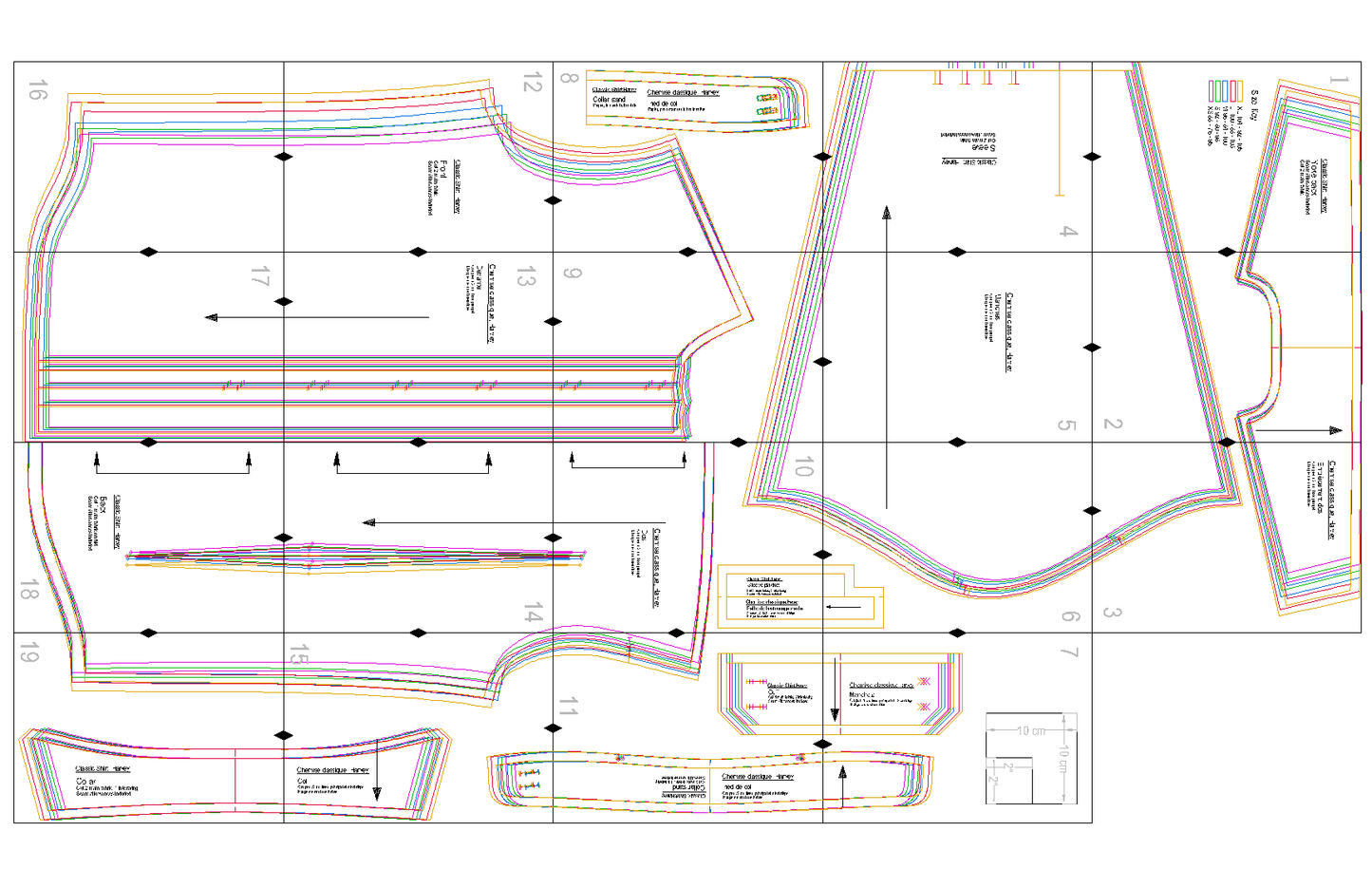 Patron de couture PDF à télécharger pour chemise classique - XS/XL - HARVEY, tailles XS à XL, format A4/A0/US letter, niveau expert.