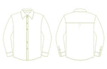 Patron de couture Chemise classique - XS/XL - HARVEY en PDF à télécharger, vue avant et arrière, dimensions incluses.