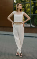 Femme portant Ensemble pantalon et haut pour femme - XXS/XL - SIMPLY SOPHISTICATED, patron de couture pdf à télécharger.