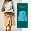 Jupe Amazilia | Taille 32 à 52, patron de couture pdf à télécharger, version drapée et plissée pour un look structuré et moderne.