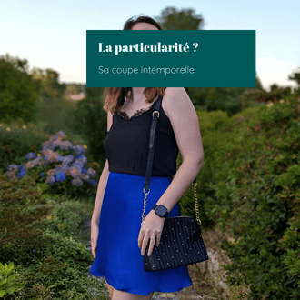 Femme portant la Jupe Ibaia (3 longueurs) | Taille 32 à 52, patron de couture pdf à télécharger, montrant sa coupe intemporelle.