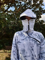 LE SWEAT ZIP ZAG 6- 16 ans affichant un design original en marbre avec capuche et zip diagonal.
