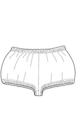 Illustration du Le Bloomer Bébé, patron de couture pdf à télécharger, facile à coudre pour les bébés de 0 à 24 mois.