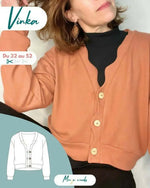 Le Gilet Vinka du 32 au 52, gilet ample avec boutons, idéal pour toutes les saisons.