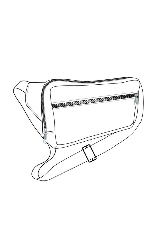 Schéma du Sac Banane Abondance, patron de couture PDF à télécharger pour enfant, adulte, et XXL, 3 tailles incluses.