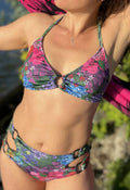 MELINA - Bikini pour femmes du 34 au 54, patron de couture pdf à télécharger, maillot de bain floral avec anneaux.