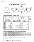 Patron de couture pdf à télécharger pour MELINA - Bikini pour femmes du 34 au 54 avec options de hauts et bas