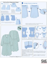 Patron de couture pdf à télécharger pour MIMA robe-taille de 30à 58 EU, instructions étape par étape pour couturières débutantes.