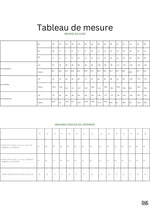 Tableau de mesure du corps et vêtement pour patron de couture pdf à télécharger MONICA Jupe asymétrique-taille de 30 à 58 EU.