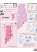 Patron de couture PDF à télécharger pour MONICA Jupe asymétrique-taille de 30 à 58 EU avec volant et ourlet irrégulier.