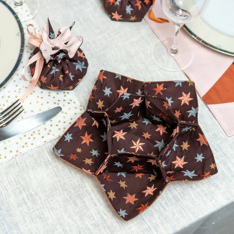 PACK Table de Noël 1, 4 patrons - Corbeille compartimentée et ballotin pour chocolats.