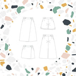 Illustration du Pantalon - Short Deauville - T34 à 48, patron de couture pdf à télécharger, montrant des variations de styles.
