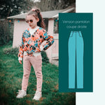 Pantalon - Short - Jupe Fauvette kids | Taille 2 à 12 ans, patron de couture pdf à télécharger, enfant portant pantalon coupe droite.