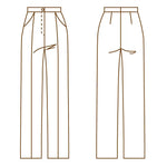 Patron de couture PDF à télécharger pour Pantalon - XXS/XL - CARAMEL DELIGHT avec détails, tailles XXS à XL.