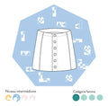 Patron PDF Jupe Klee femme du 34 au 48, jupe trapèze boutonnée vue de face, patrons de couture à télécharger