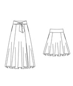 Patron PDF Jupe NOISETTE Femme/Enfant, patron de couture pdf à télécharger, jupe féminine et élégante, croquis de mode.