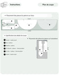 Plan de coupe du Patron PDF Robe femme MONA FLOW, détails construction des pièces du patronage