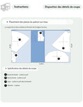 Disposition des détails de coupe du Patron PDF Robe longue Olga, guide de placement des pièces sur le tissu