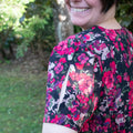 Robe longue Gala encolure croisée avec imprimé floral, Patron PDF Robe longue Pomme Gala du 34 au 56, couture pdf à télécharger