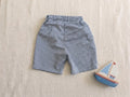 Patron PDF Short enfant TWIST du 2 au 16 ans, short à carreaux bleu et blanc en coton, vue à plat