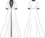 Dessin technique du Peignoir du XS au XL - ELOGIUM, patron de couture pdf à télécharger