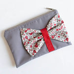 Pochette et porte-monnaie avec nœud, 2 formats – Groseille en tissu floral, patron de couture pdf à télécharger.