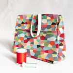 Pochette, pochette cadeau, 4 tailles – Curcuma, patron de couture pdf à télécharger, modèle coloré avec bobines de fil.