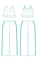 Patron de couture pdf à télécharger pour Pyjama - XS/L - FALL IN LOVE, incluant les tailles XS à L et marges de couture