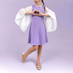 Robe / Blouse Gaby - Patron couture enfant du 2 au 14 ans, patron de couture pdf à télécharger, robe violette avec manches blanches.