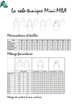 Patron de couture PDF à télécharger pour Robe Sweat Mini-MILA pour filles du 2 au 16 Ans avec options d'encolure et poches.