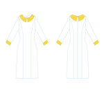 Illustration patron de couture Robe - XS-XL - ELECTRIC 80, tailles XS à XL, format PDF à télécharger, niveau intermédiaire.