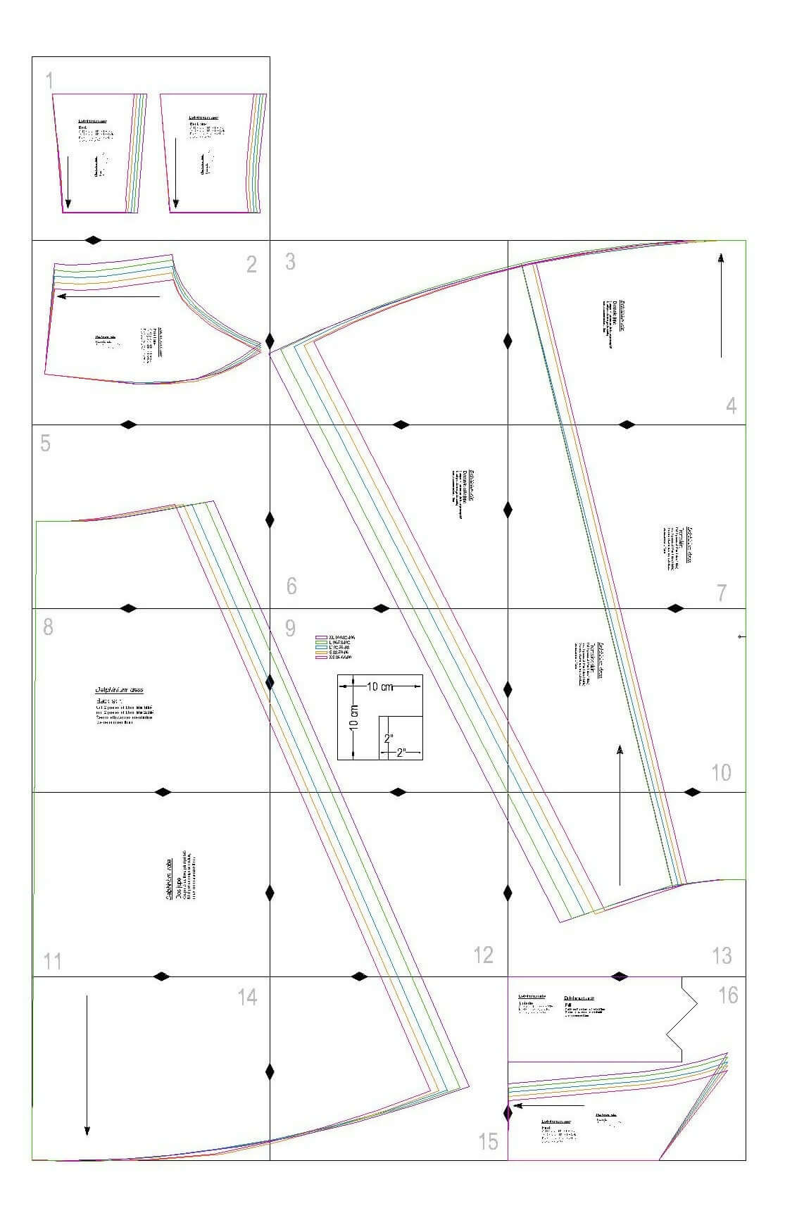 Patron de couture pdf à télécharger - Robe - XS/XL - DELPHINIUM, 16 pages format A4, niveau intermédiaire, sans marges de couture.