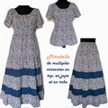 Robe, blouse, jupe, 34 au 56, 4 statures – Mirabelle, patron de couture pdf à télécharger, diverses tenues bohèmes pour toutes saisons.