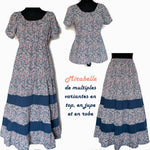 Robe, blouse, jupe, 34 au 56, 4 statures – Mirabelle, patron de couture pdf à télécharger, diverses tenues bohèmes pour toutes saisons.