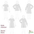 Robe chemise / Chemise « Raisin blanc » - Patron PDF du 34 au 56 (4 statures) à télécharger, illustration des modèles possibles.