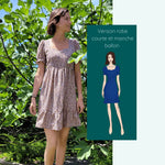 Robe ou Blouse Hirondelle | Taille 32 à 50 avec une version robe courte et manche ballon, patron de couture pdf à télécharger.
