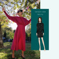 Robe ou Top Manta | Taille 32 à 52, patron de couture pdf à télécharger, modèle en robe rose avec illustration de robe dos nu.