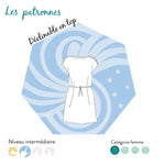 Robe ou top Signac- femme, patron de couture pdf à télécharger avec style marinière et ceinture amovible, niveau intermédiaire.