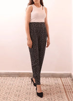 SURI PANTALON-taille de 30 à 58 EU avec motif à pois, patron de couture pdf à télécharger, confort et style élégant.
