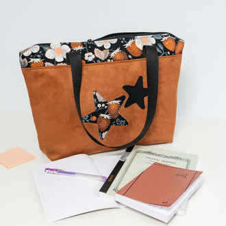 Sac cabas zippé, 3 formats – Fraise avec patron de couture pdf à télécharger, style pratique pour usage quotidien, poche intérieure.