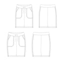Illustration du patron de couture PDF à télécharger pour Short homme XS - XXL - WEEKEND, modèles intermédiaires en tailles XS à XXL.