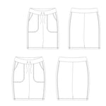 Illustration du patron de couture PDF à télécharger pour Short homme XS - XXL - WEEKEND, modèles intermédiaires en tailles XS à XXL.