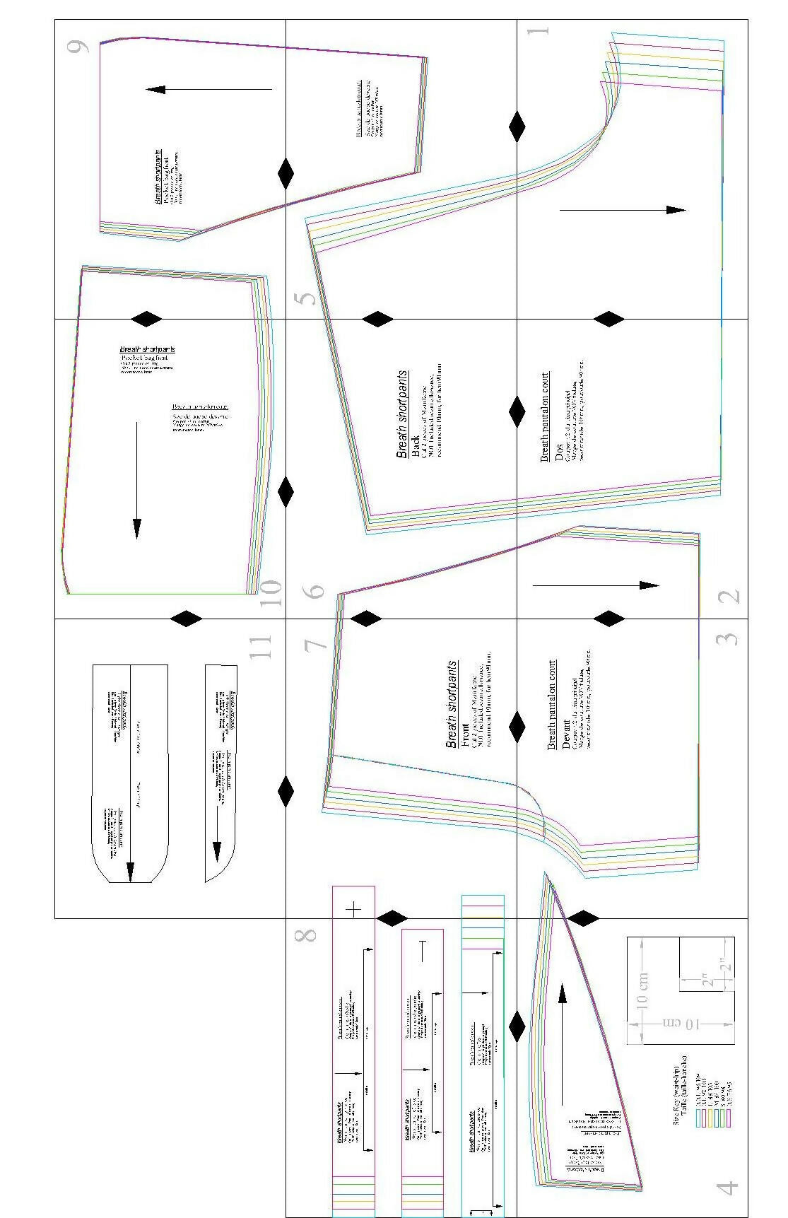 Patron de couture PDF à télécharger pour Short homme - XS/XXL - BREATH, niveaux intermédiaire, tailles A4/A0/US Letter sans marge de couture.