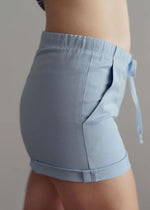 Shorts - S/XL - MELODY en bleu, patron de couture pdf à télécharger, vue latérale du produit.